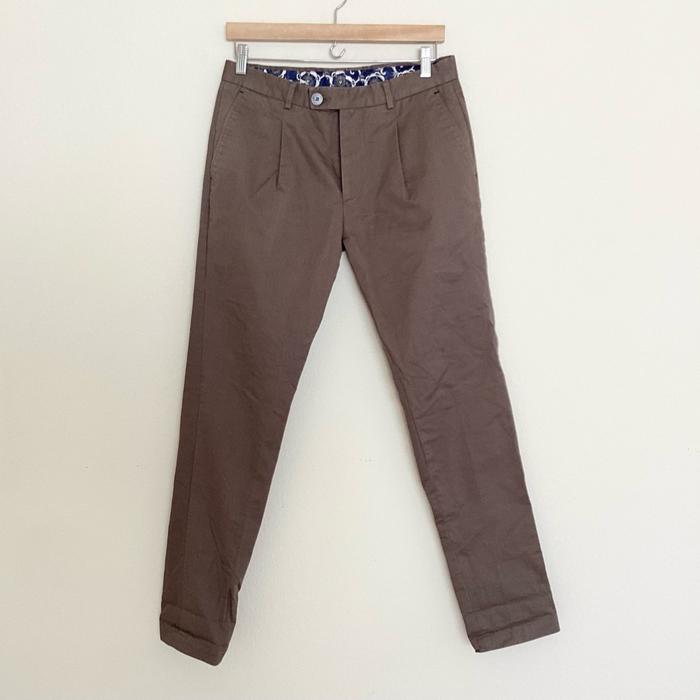 Manuel Ritz Brown Gabardine Pants SZ 32